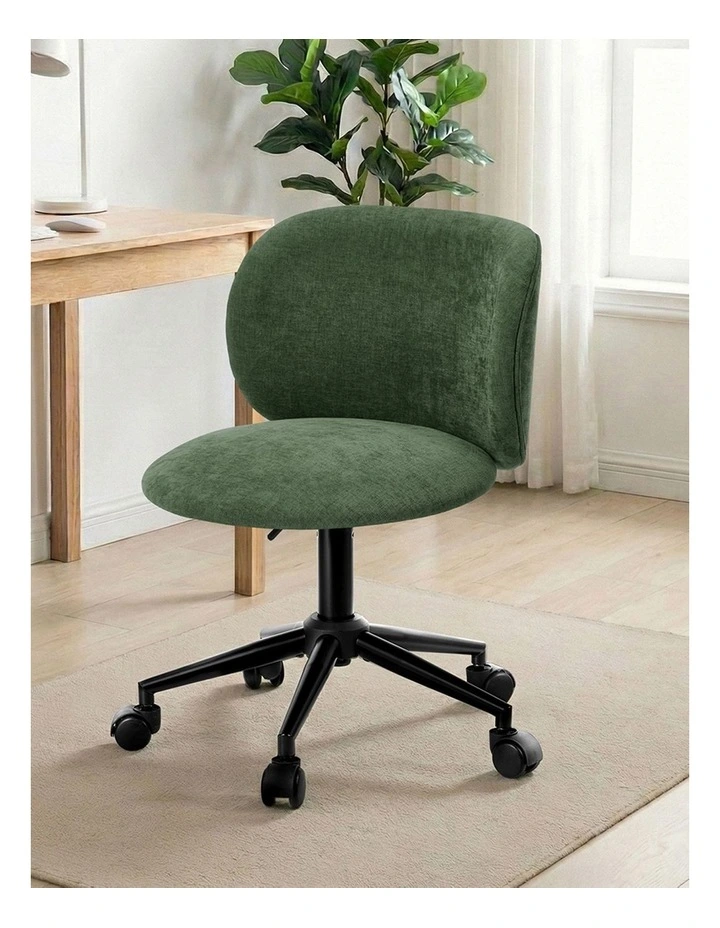 Oikiture Office Chair Armless Mid Back Swivel Ergonomic Chair Wheels Green image 5