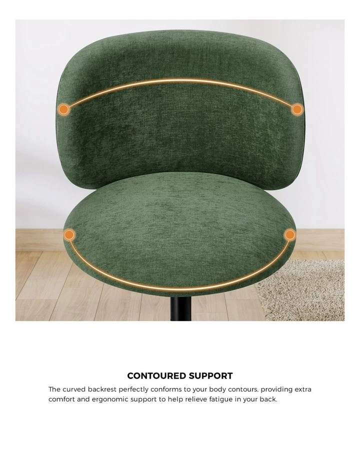 Oikiture Office Chair Armless Mid Back Swivel Ergonomic Chair Wheels Green image 6