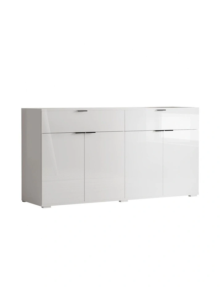 Oikiture Buffet Sideboard Storage Cabinet High Gloss 4 Doors 2 Drawers White image 1