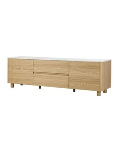 Oikiture TV Cabinet Entertainment Unit Stand 160cm Storage Drawer Natural