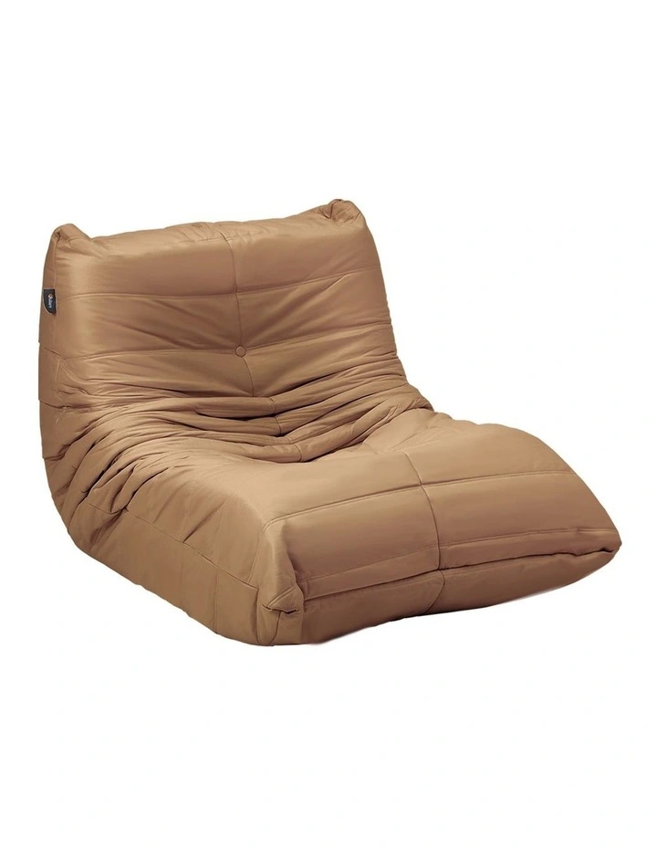 Oikiture Lazy Sofa Accent Chair Floor Couch Leisure Lounge Foam Pouffe Brown image 1