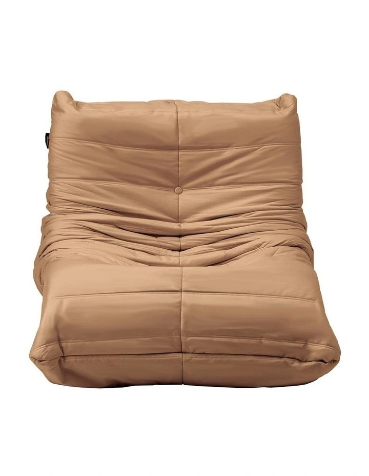 Oikiture Lazy Sofa Accent Chair Floor Couch Leisure Lounge Foam Pouffe Brown image 2