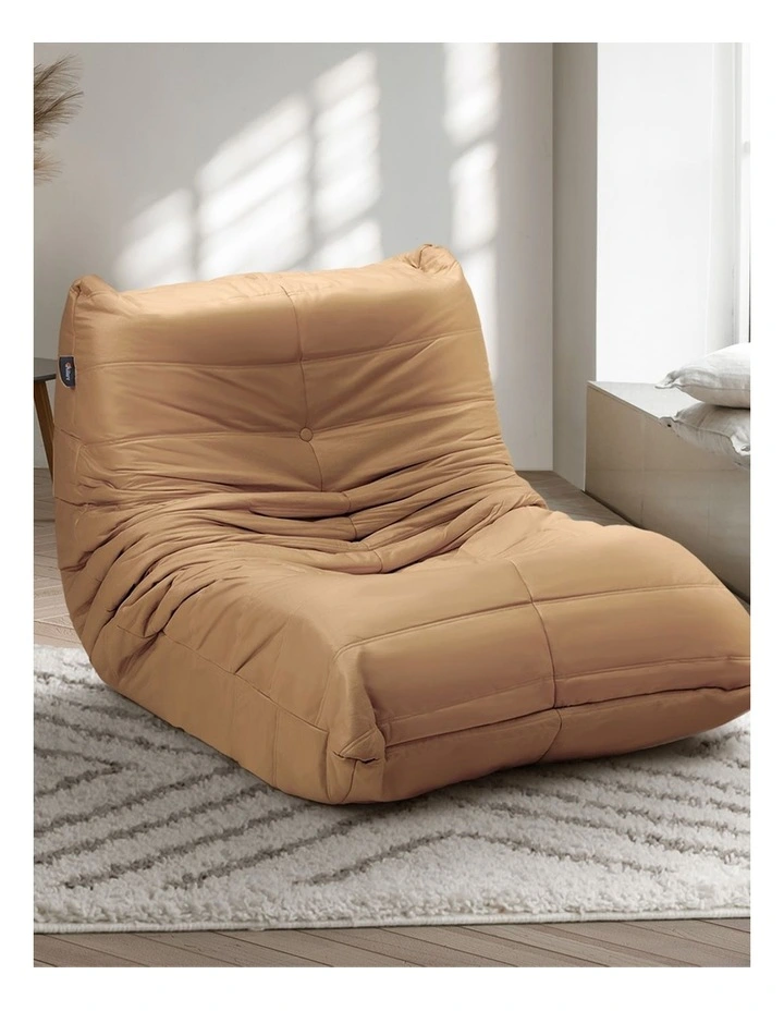 Oikiture Lazy Sofa Accent Chair Floor Couch Leisure Lounge Foam Pouffe Brown image 5