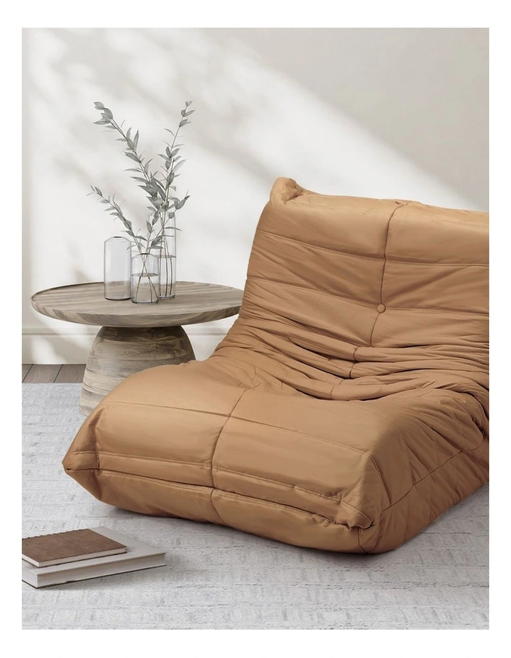 Oikiture Lazy Sofa Accent Chair Floor Couch Leisure Lounge Foam Pouffe Brown image 7