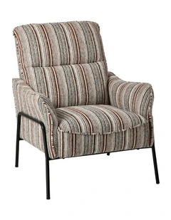Oikiture Armchair Chenille Fabric Lounge Chair Accent Chair Brown