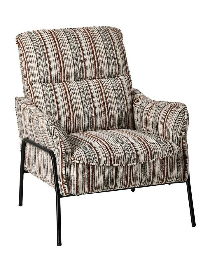 Oikiture Armchair Chenille Fabric Lounge Chair Accent Chair Brown image 1