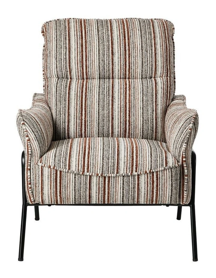 Oikiture Armchair Chenille Fabric Lounge Chair Accent Chair Brown image 2