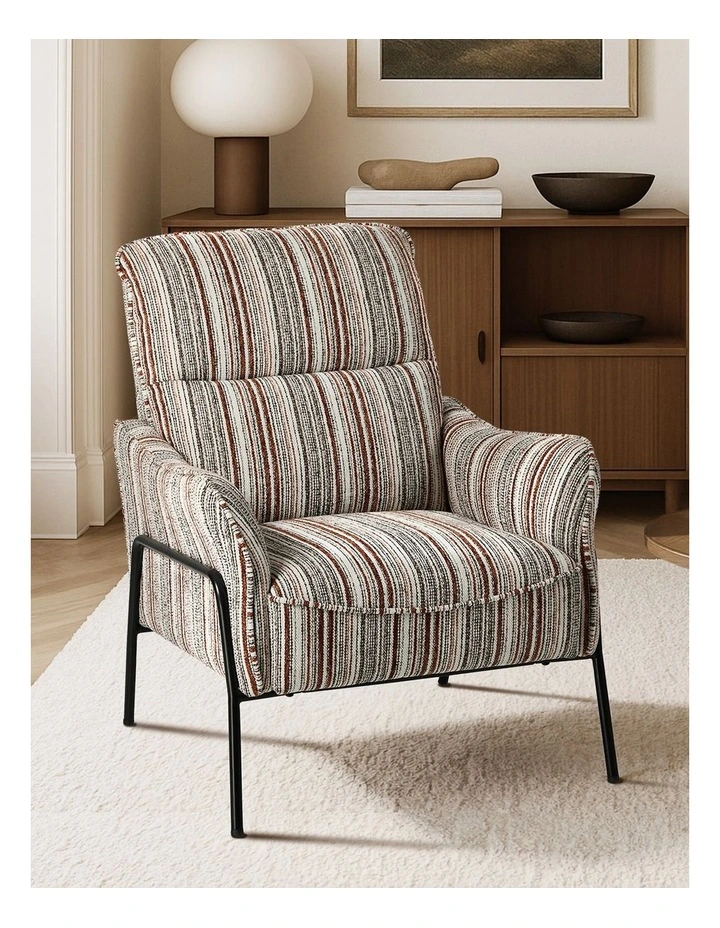 Oikiture Armchair Chenille Fabric Lounge Chair Accent Chair Brown image 4