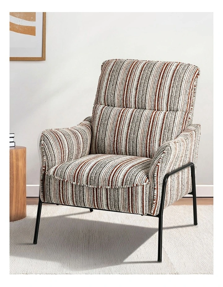 Oikiture Armchair Chenille Fabric Lounge Chair Accent Chair Brown image 5