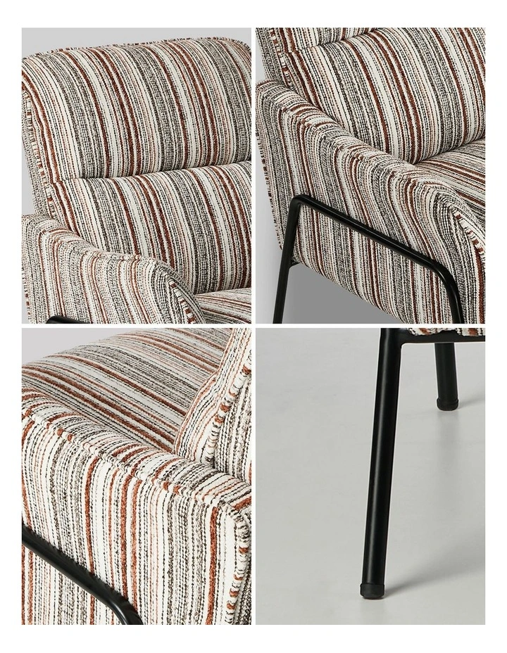 Oikiture Armchair Chenille Fabric Lounge Chair Accent Chair Brown image 6