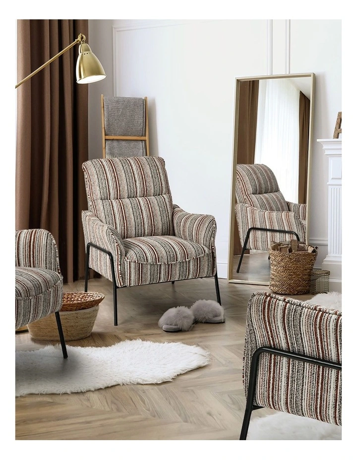 Oikiture Armchair Chenille Fabric Lounge Chair Accent Chair Brown image 7