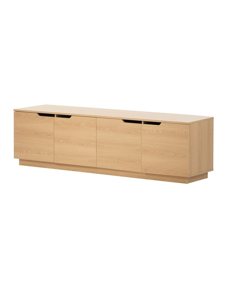 Oikiture TV Cabinet Entertainment Unit Stand Wooden Storage Shelf 180cm image 1