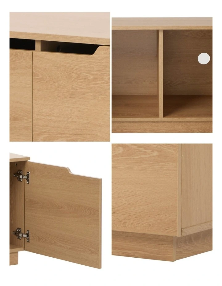 Oikiture TV Cabinet Entertainment Unit Stand Wooden Storage Shelf 180cm image 6
