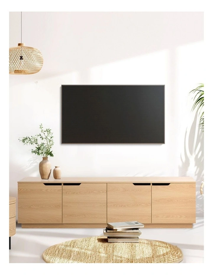 Oikiture TV Cabinet Entertainment Unit Stand Wooden Storage Shelf 180cm image 7