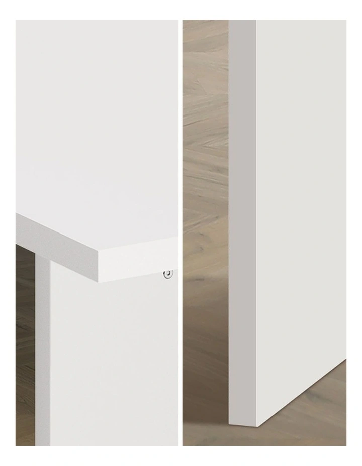 Oikiture 180cm Dining Table Rectangular Kitchen Dining Table Timber White image 5