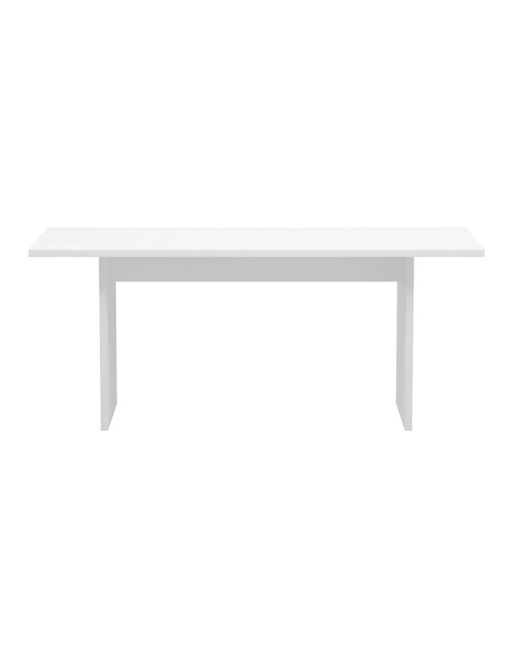 Oikiture 180cm Dining Table Rectangular Kitchen Dining Table Timber White image 7