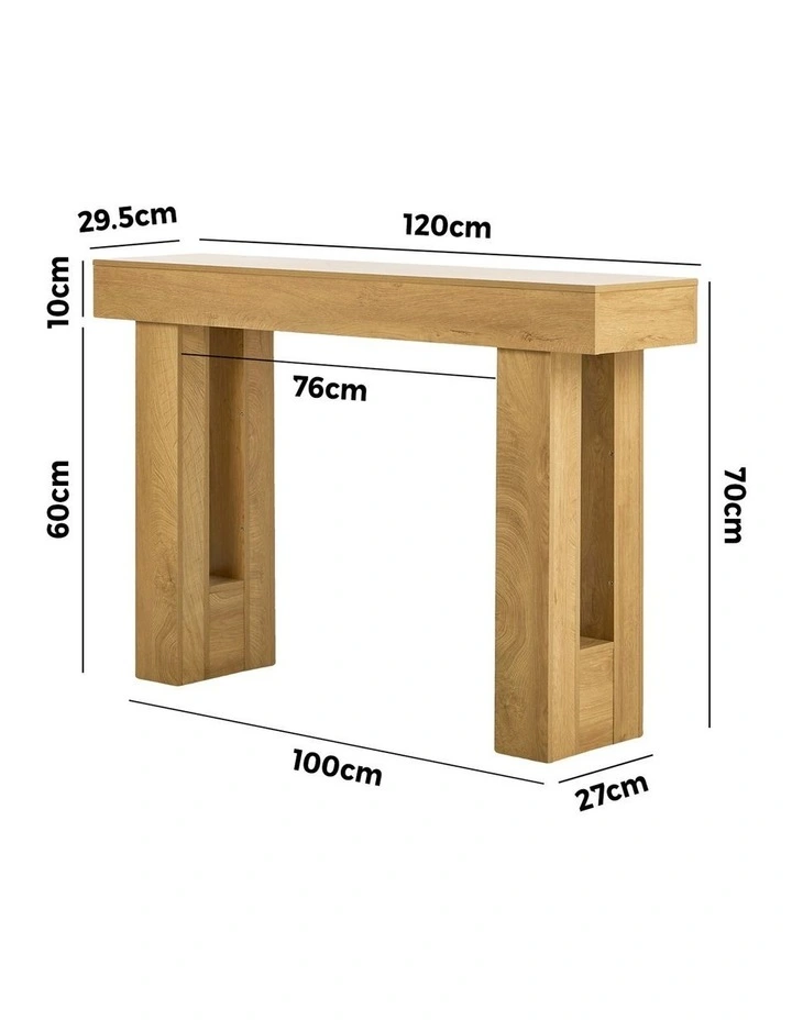 Oikiture Console Table Hallway Narrow Sofa Side Desk Storage Rack Behind image 3