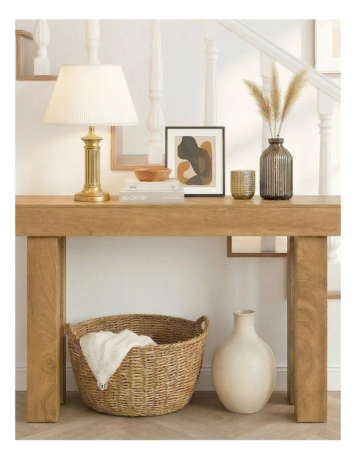 Oikiture Console Table Hallway Narrow Sofa Side Desk Storage Rack Behind image 5