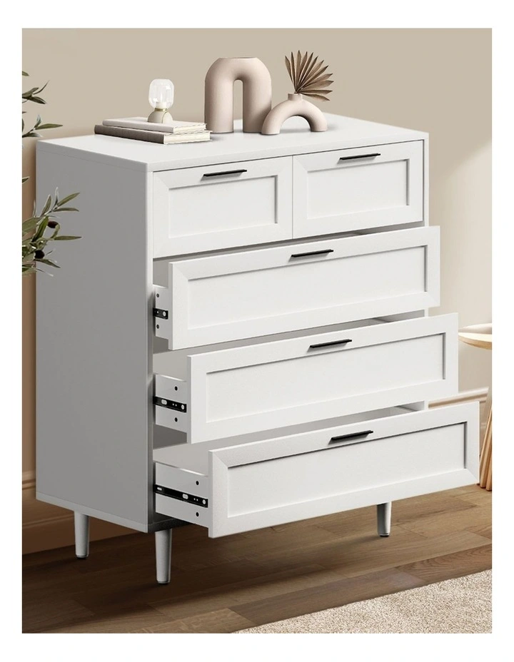 Oikiture 5 Chest of Drawers Dresser Chest Storage Cabinet Tallboy White image 5