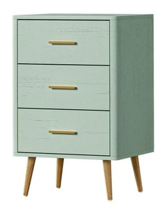 Oikiture 3 Chest of Drawers Dresser Tallboy Storage Cabinet Green