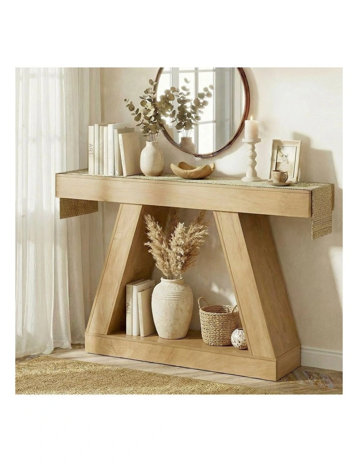 Oikiture Console Table Hallway Narrow Sofa Table Entryway Display Shelf image 4
