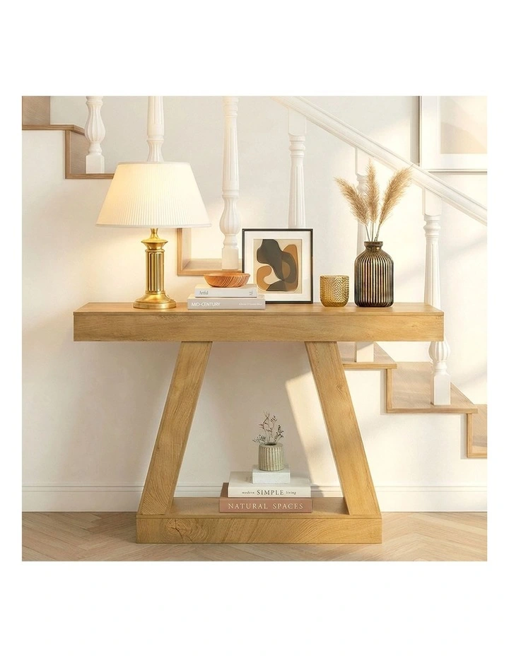 Oikiture Console Table Hallway Narrow Sofa Table Entryway Display Shelf image 5