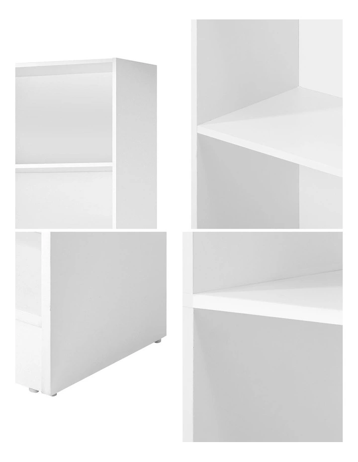 Oikiture Bookshelf Bookcase Display shelves 5-Tier Storage Stand Rack White image 6
