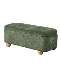 Oikiture Storage Ottoman Blanket Box Couch Bench Chenille Ball Foot Stool