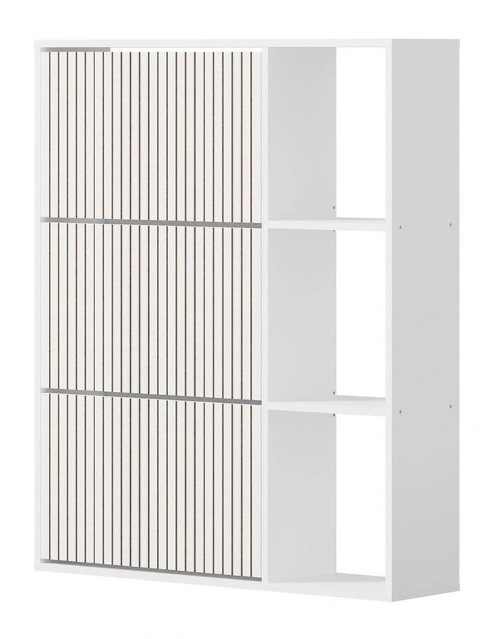Oikiture Shoe Rack Storage Cabinet with Display Shelves Organiser White image 1