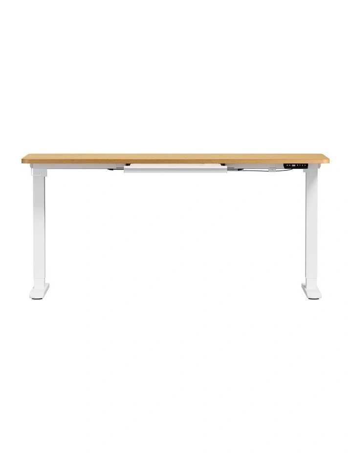 Standing Desk With Drawer Motorized Adjustable Office Table 160cm in White image 2