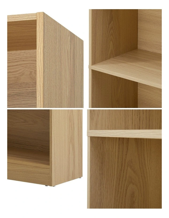 Oikiture Bookshelf Bookcase Display shelves 5-Tier Storage Stand Rack Natural image 6
