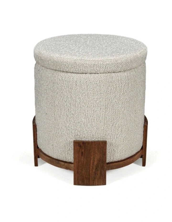 Barrel Storage Pouf in Brown image 1