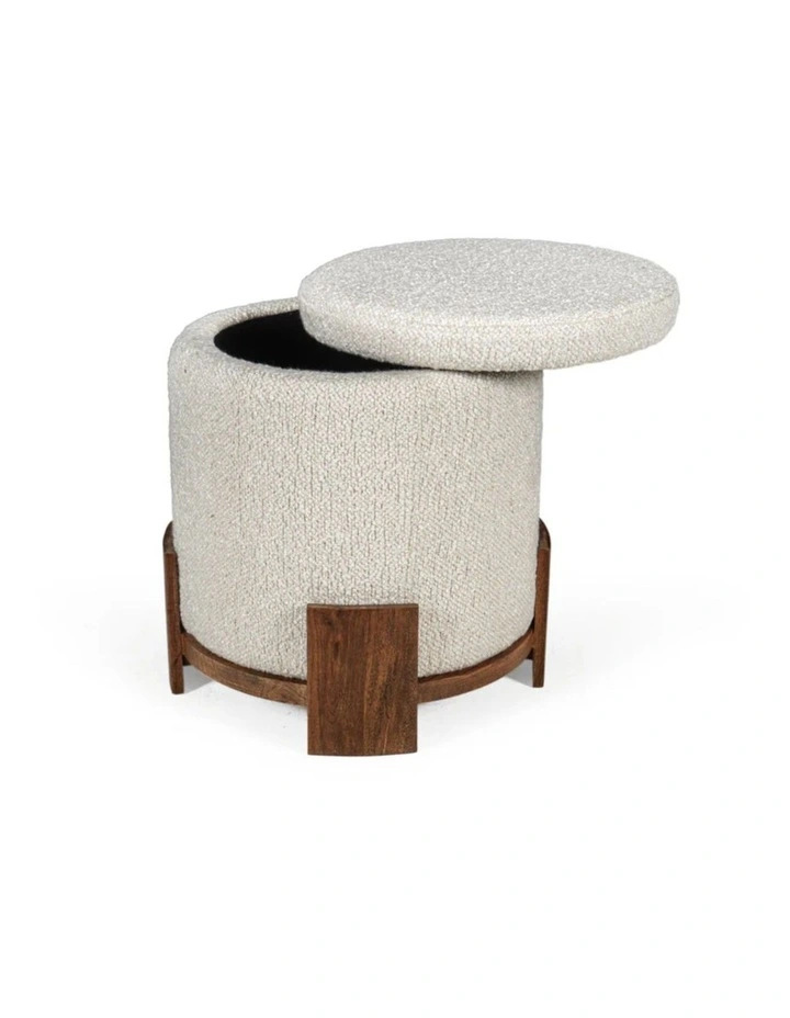 Barrel Storage Pouf in Brown image 4