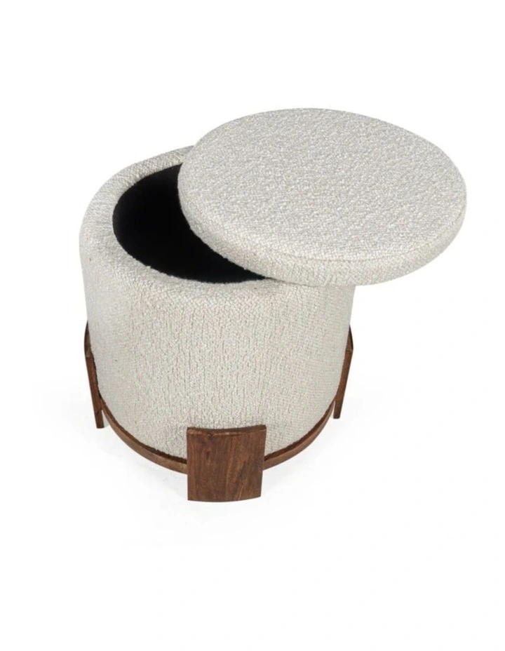Barrel Storage Pouf in Brown image 6