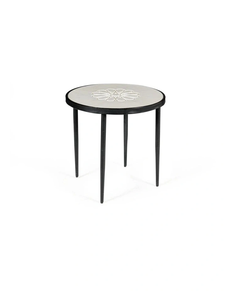 Seina Marble Stool in Brown image 1