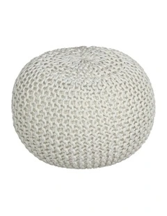 Braided Ottoman Pouffe in Ivory