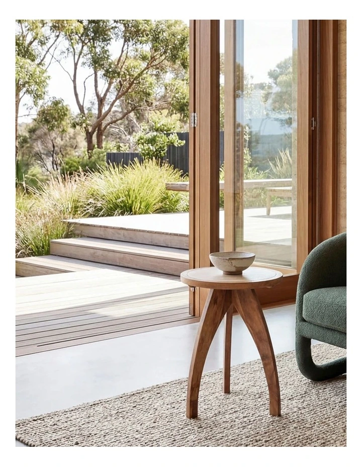 Trix Mango Wood Side Table in Brown image 2