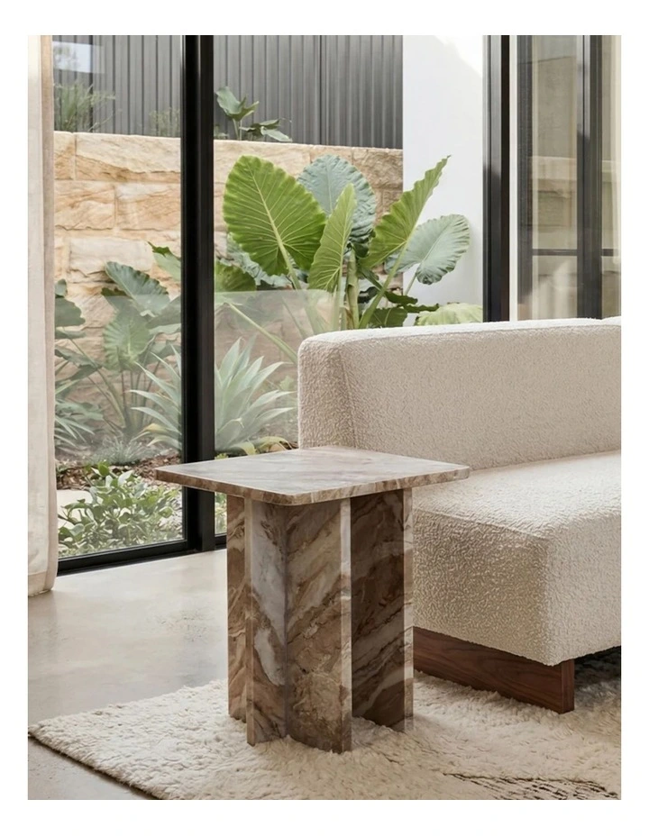 Celo Torrento Marble Side Table in Brown image 2