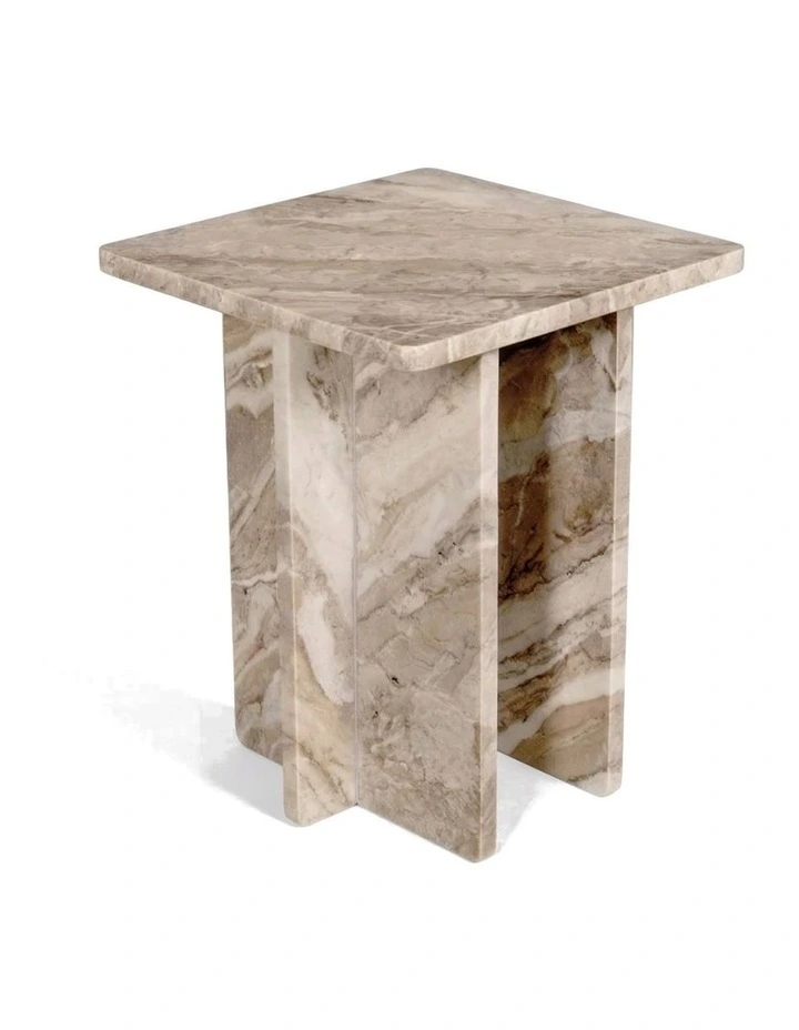 Celo Torrento Marble Side Table in Brown image 5