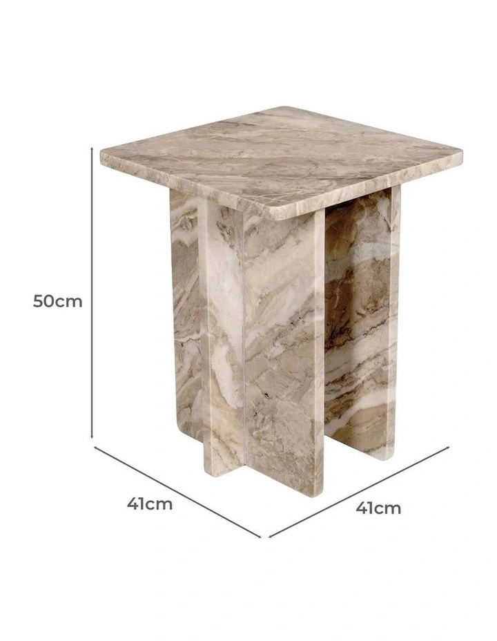 Celo Torrento Marble Side Table in Brown image 6