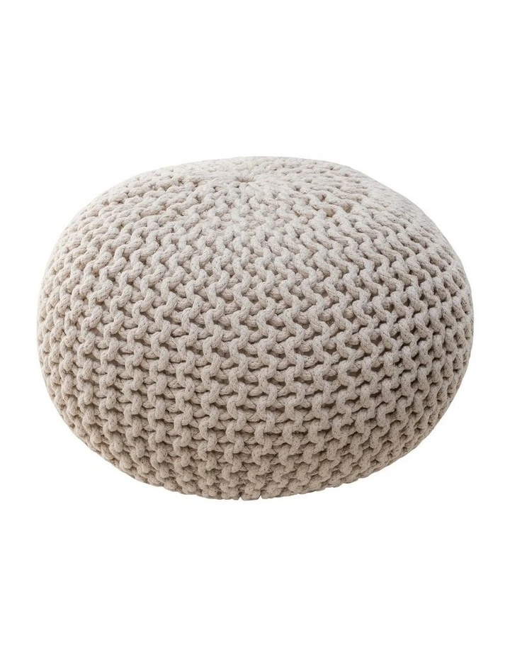 Braided Ottoman Pouffe in Natural image 1
