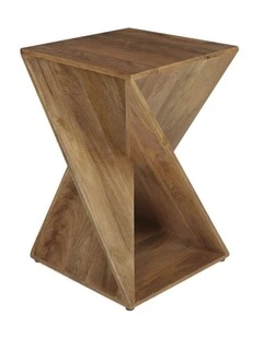 Zee Mango Wood Side Table in Brown