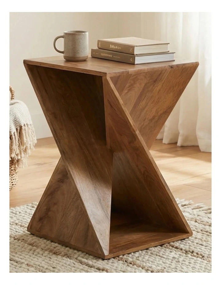 Zee Mango Wood Side Table in Brown image 2