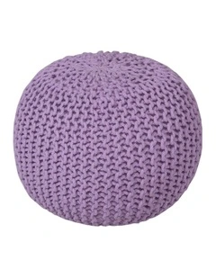 Braided Ottoman Pouffe in Lilac