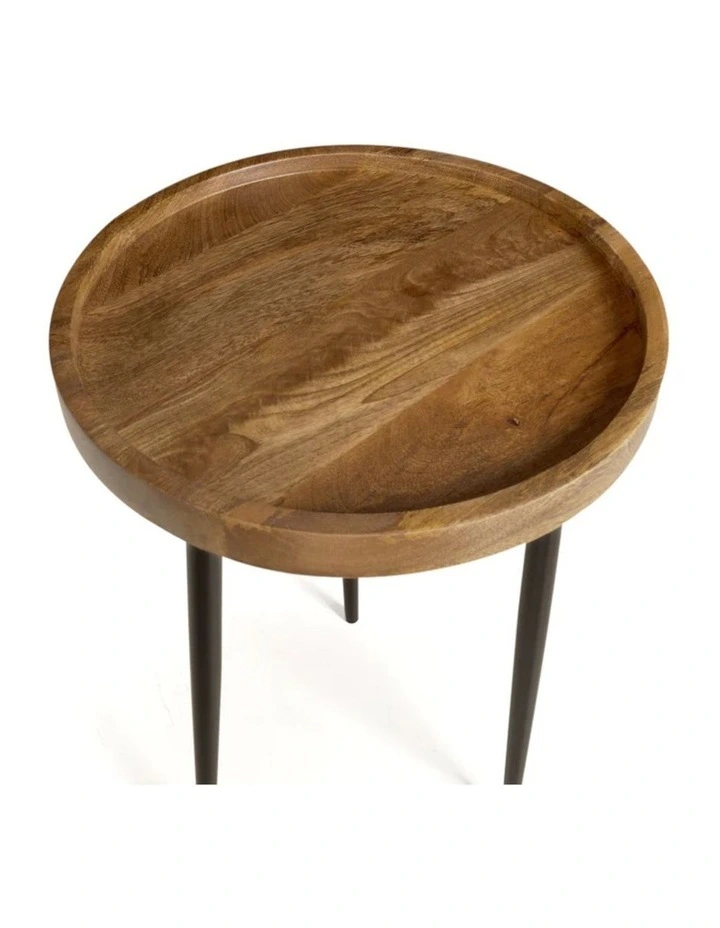 Trident Mango Wood Side Table in Brown image 5