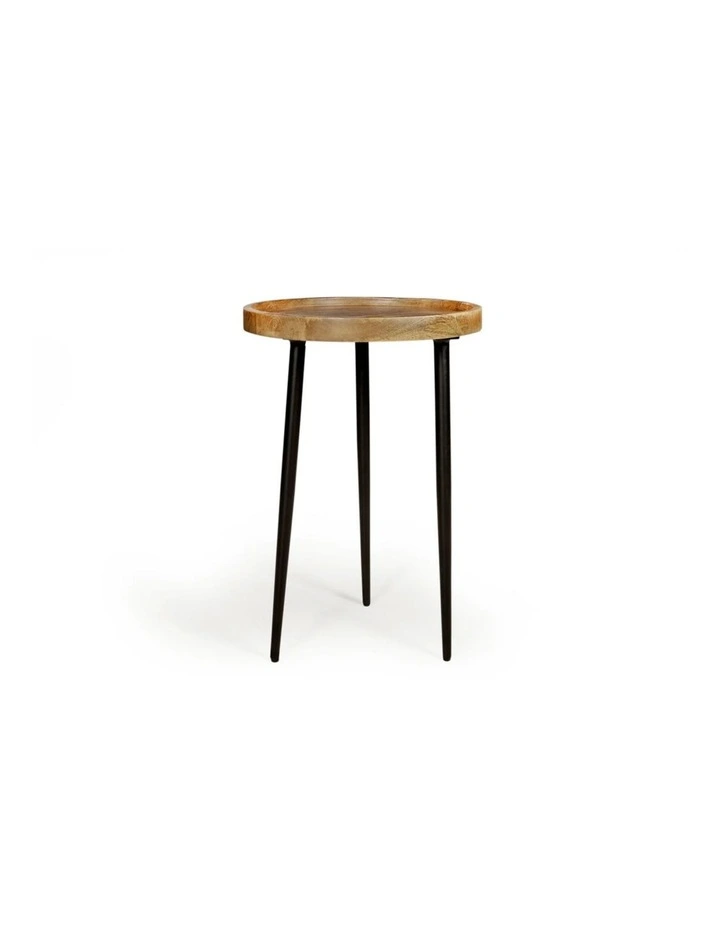 Trident Mango Wood Side Table in Brown image 6