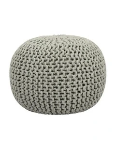 Braided Ottoman Pouffe in Sage Green
