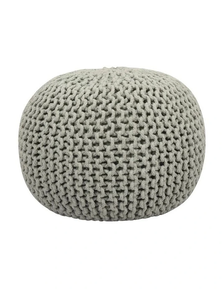 Braided Ottoman Pouffe in Sage Green image 1