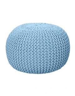 Braided Ottoman Pouffe in Blue