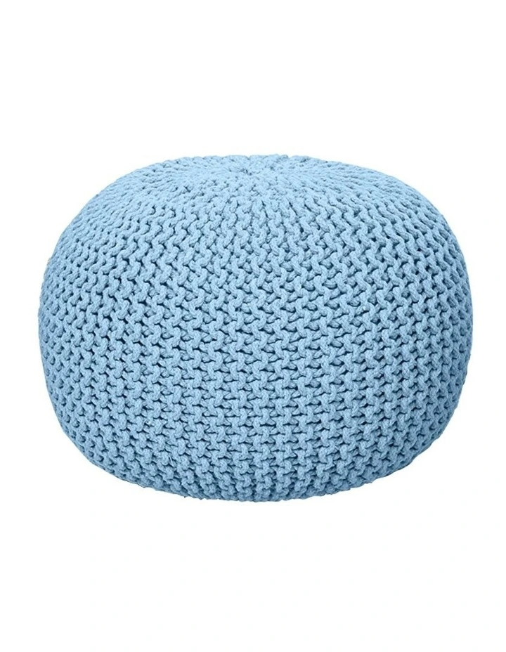 Braided Ottoman Pouffe in Blue image 1